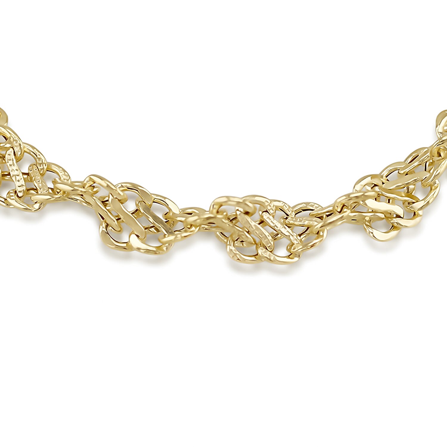 9K Yellow Textured Twist Curb 7.5 Inch