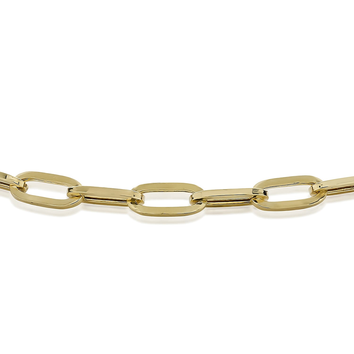 9K Yellow Gold 3.5mm Paper Chain Bracelet 7.5 Inch