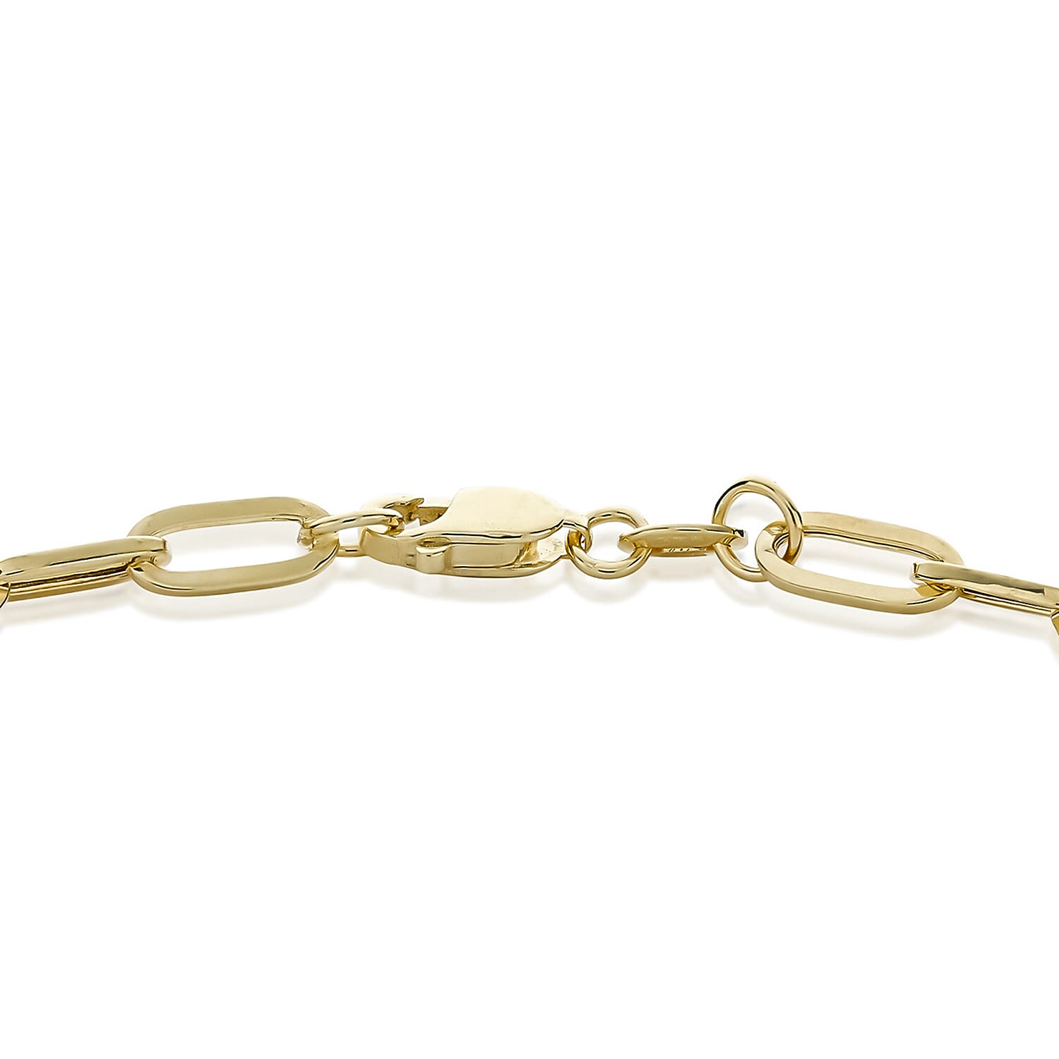 9K Yellow Gold 3.5mm Paper Chain Bracelet 7.5 Inch