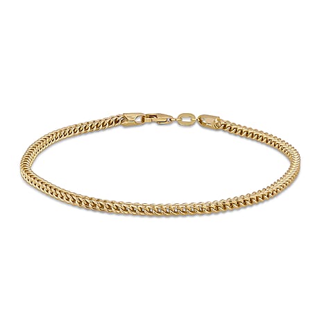 9K Yellow Gold 2mm Franco Link Bracelet 8 Inch