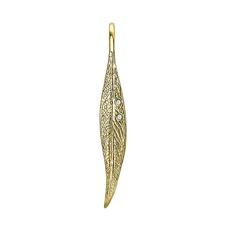 9K Yellow Gold  A   Cubic Zirconia  Pendant 0.01 ct,  Gold Wt. 0.65 Gms  0.014  Ct.