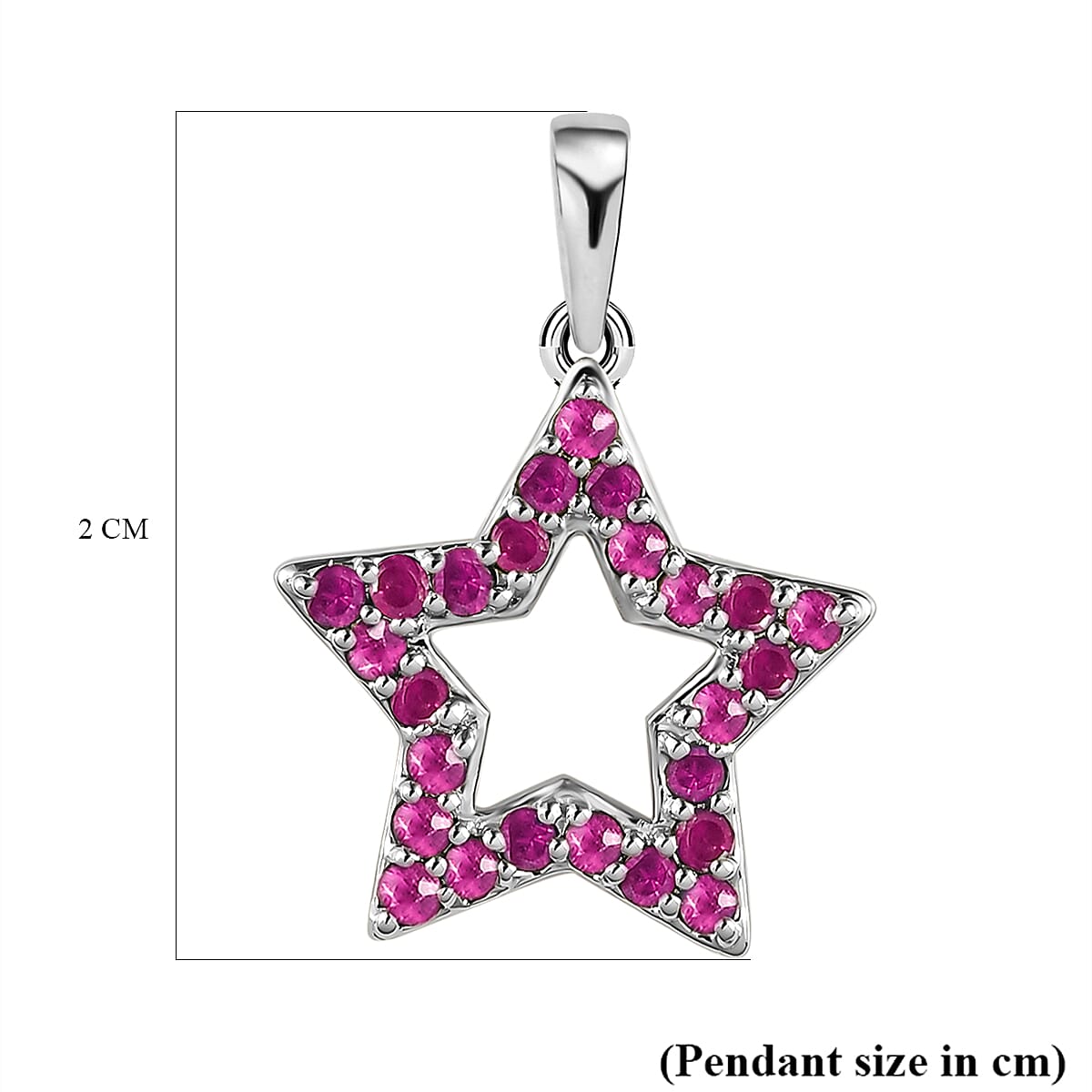 RHAPSODY 950 Platinum AAAA Ruby Star Pendant