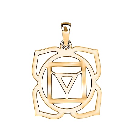 9K Yellow Gold 14.5 mm x 21mm Root Chakra Pendant