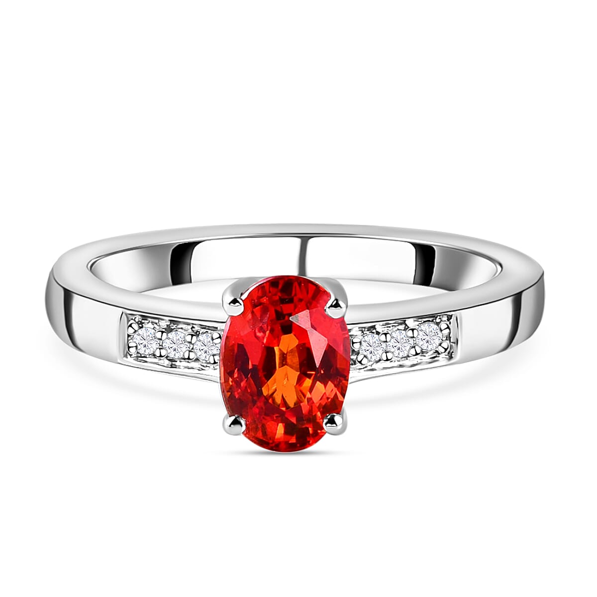 RHAPSODY 950 Platinum AAAA Red Sapphire and Diamond (VS-E-F) Ring 1.20 Ct, Platinum Wt. 5.16 Gms