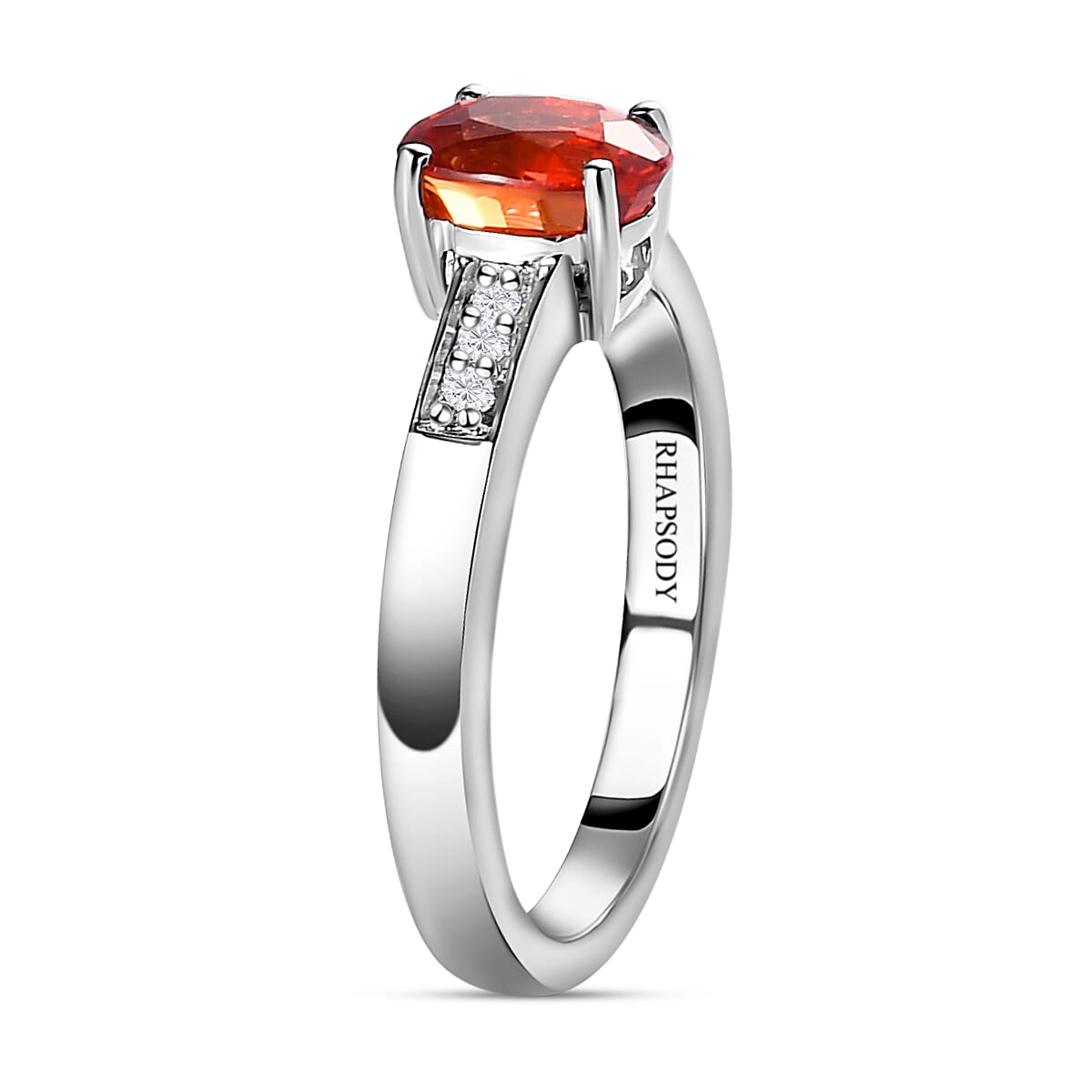 RHAPSODY 950 Platinum AAAA Red Sapphire and Diamond (VS-E-F) Ring 1.20 Ct, Platinum Wt. 5.16 Gms