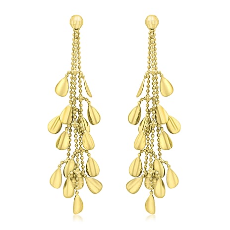 9K Yellow Gold 52mm Cascade Drop Earrings