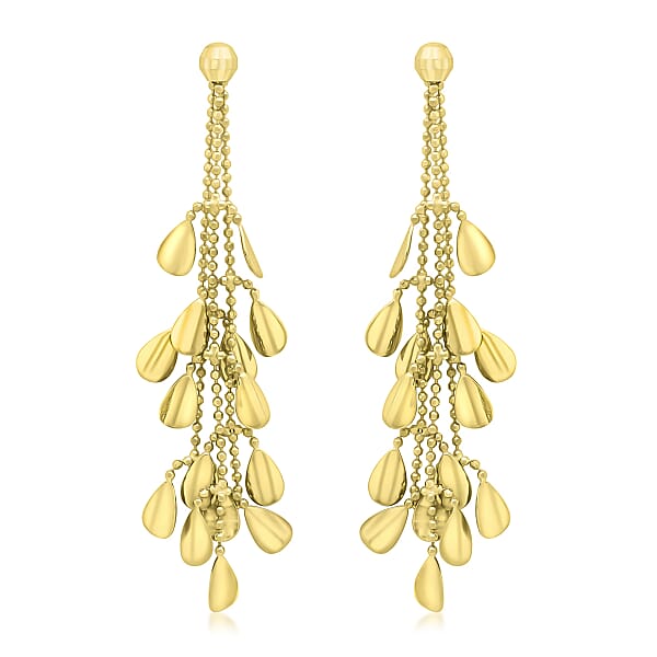 9K Yellow Gold 52mm Cascade Drop Earrings - 7159992 - TJC