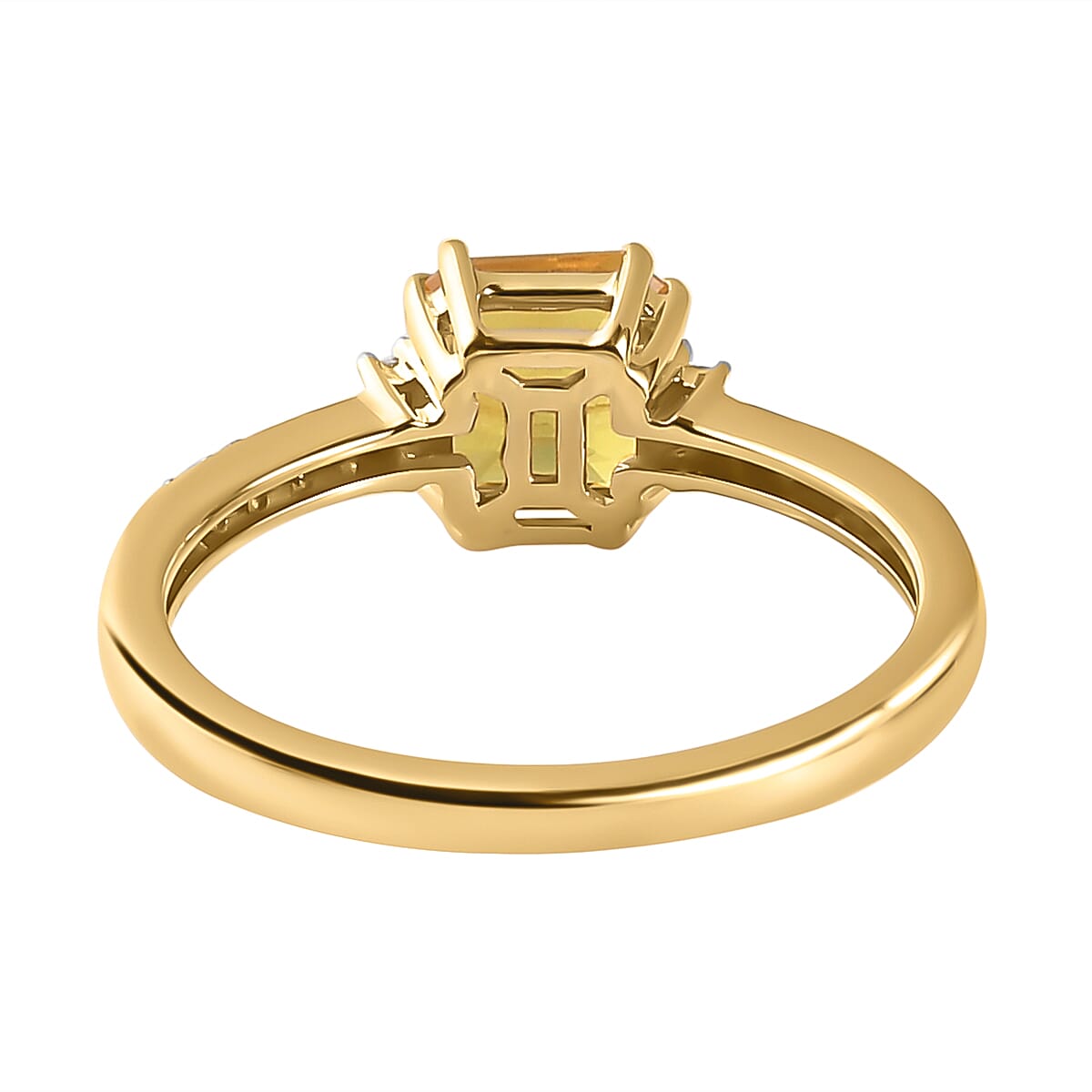 9K Yellow Gold Yellow Sapphire and Diamond Ring 1.44 Ct.