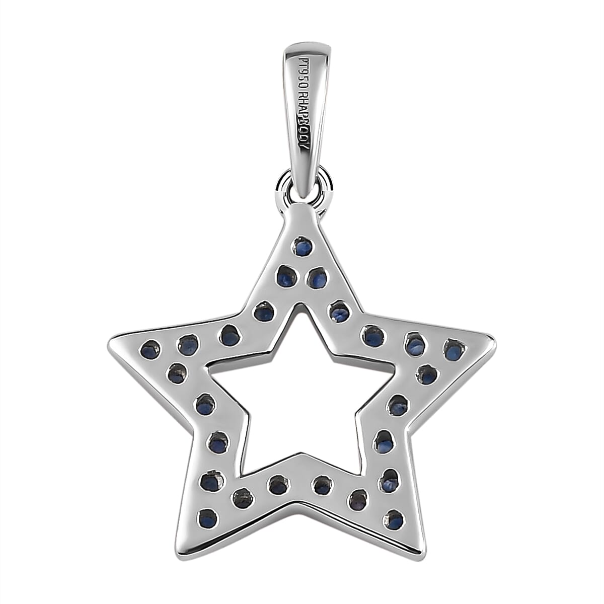 RHAPSODY 950 Platinum AAAA Ceylon Sapphire Star Pendant