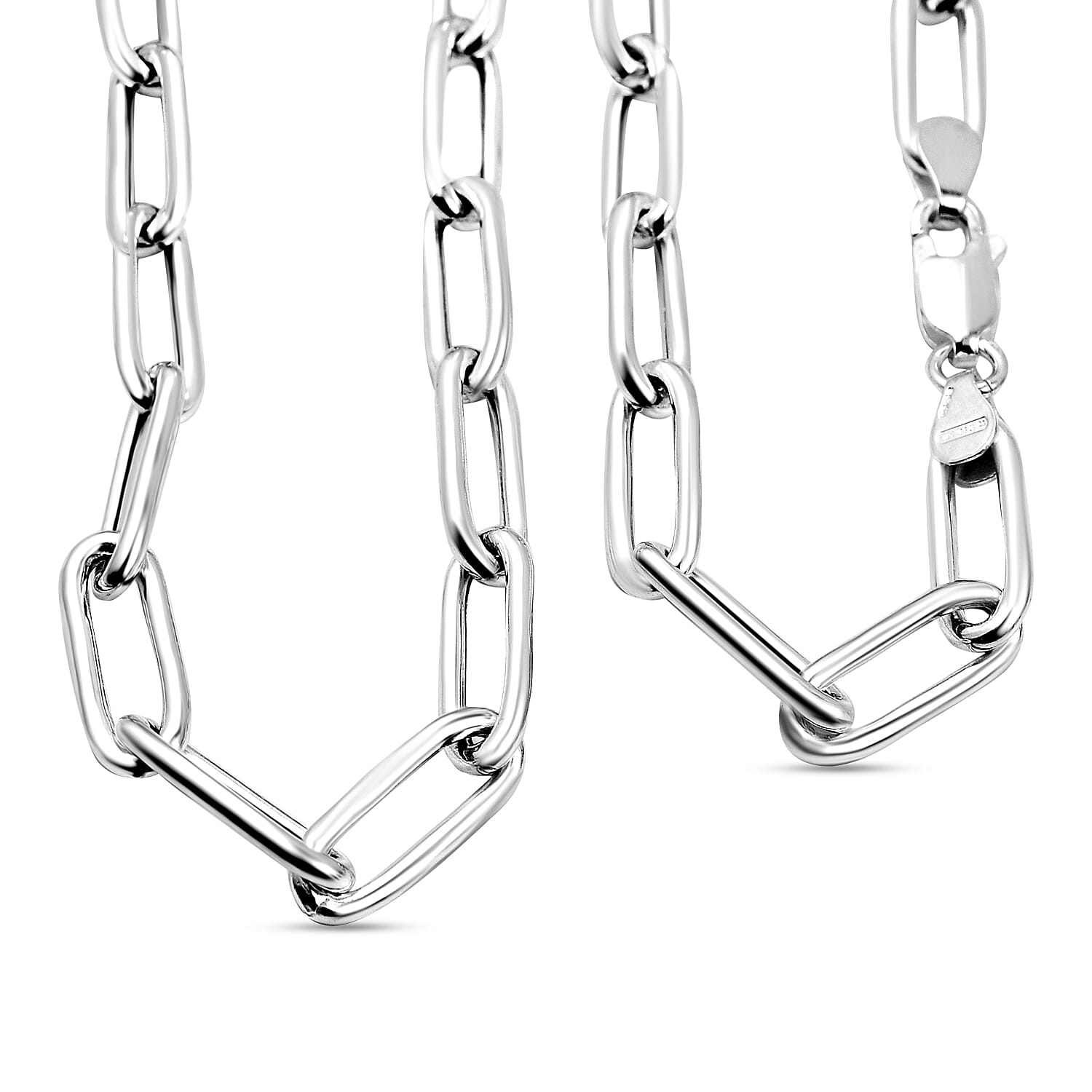 Sterling Silver Paperclip Necklace (Size - 23.5), Silver Wt. 14.27 Gms