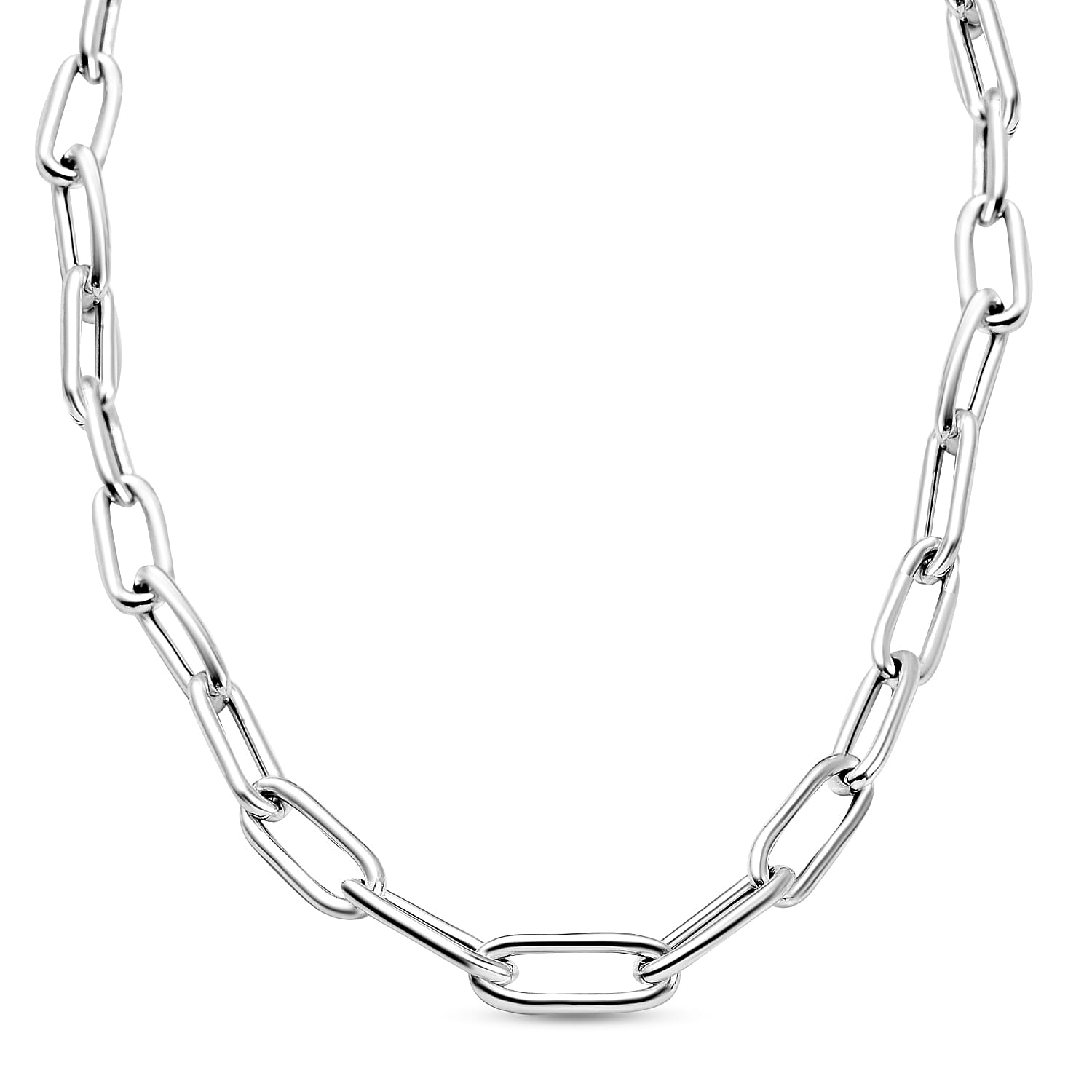 Sterling Silver Paperclip Necklace (Size - 23.5), Silver Wt. 14.27 Gms