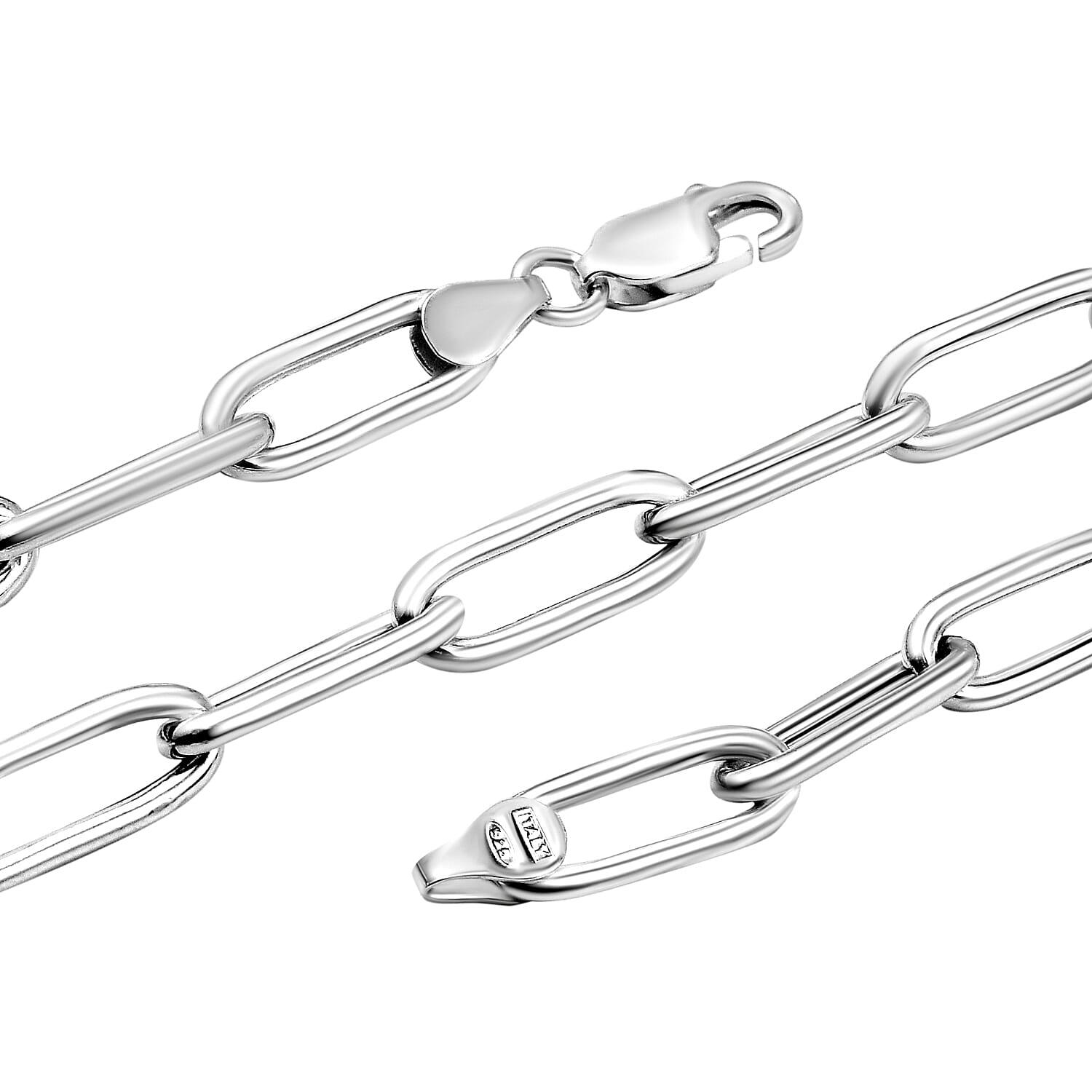 Sterling Silver Paperclip Necklace (Size - 23.5), Silver Wt. 14.27 Gms