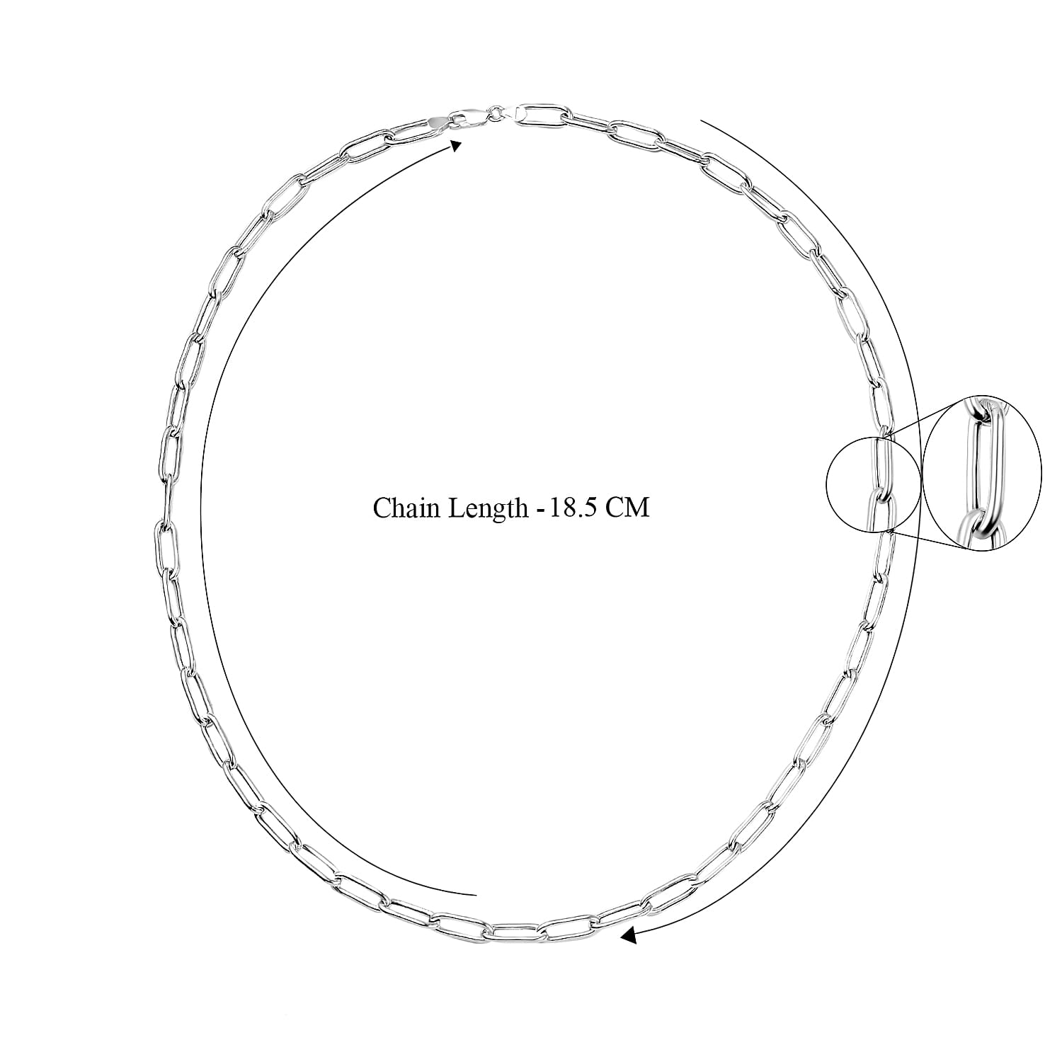 Sterling Silver Paperclip Necklace (Size - 23.5), Silver Wt. 14.27 Gms