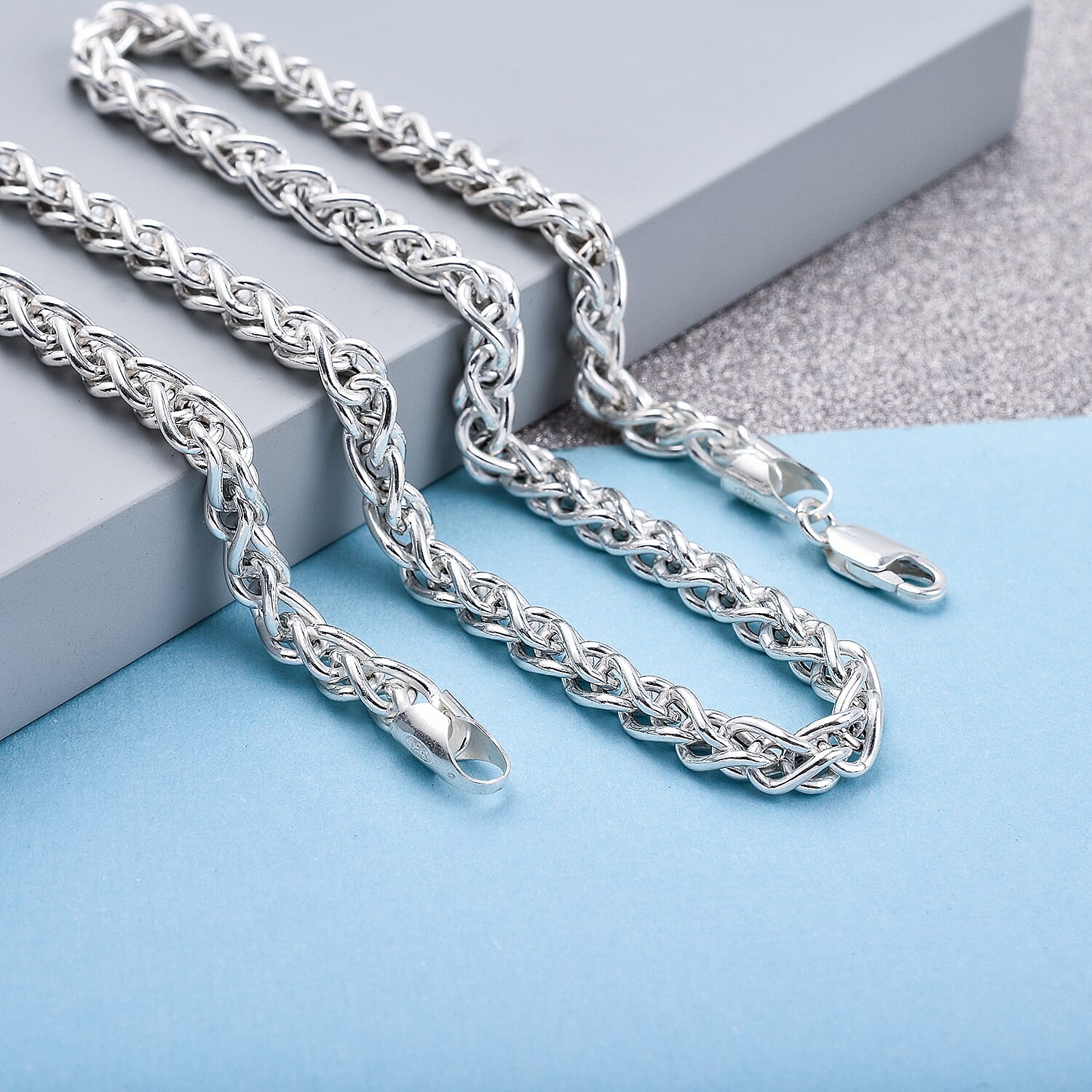 Sterling Silver Necklace (Size - 20) With Lobster Clasp Silver Wt. 15.29 Gms