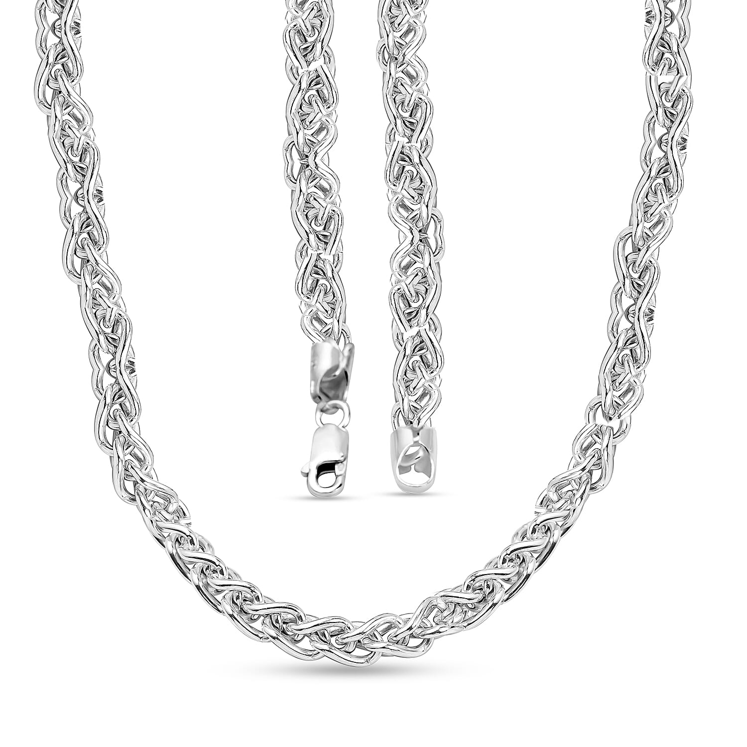 Sterling Silver Necklace (Size - 20) With Lobster Clasp Silver Wt. 15.29 Gms