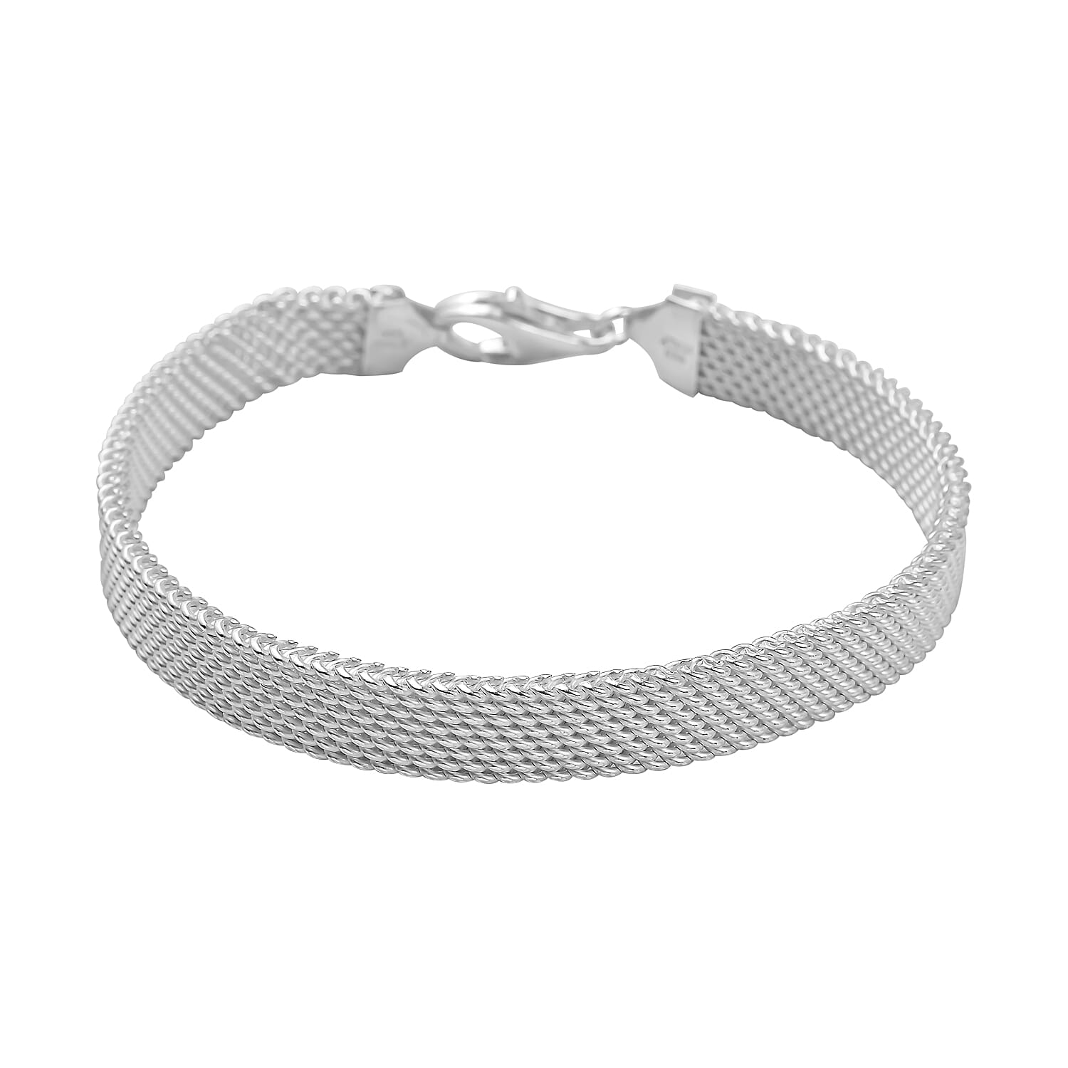 Sterling Silver Bracelet (Size - 7.5) With Lobster Clasp, Silver Wt.19.43 Gms