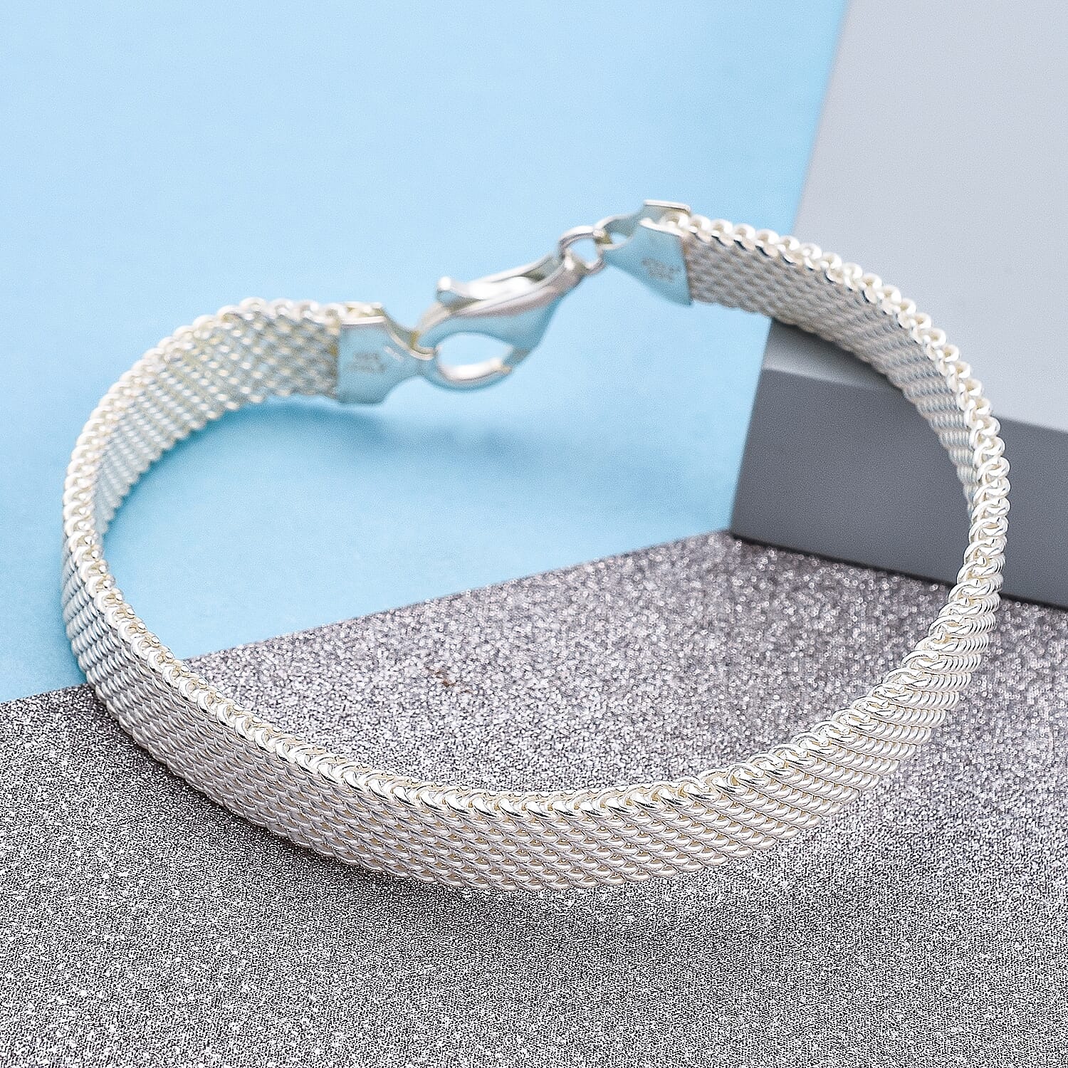 Sterling Silver Bracelet (Size - 7.5) With Lobster Clasp, Silver Wt.19.43 Gms