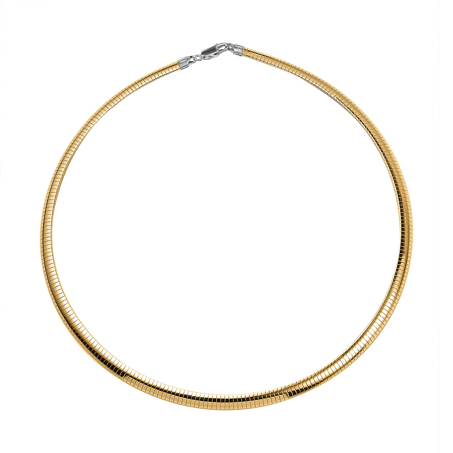  Two Tone Plating With Silver And Yellow Gold Sterling Silver Necklace (Size - 20), Silver Wt. 16.21 Gms