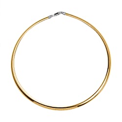  Two Tone Plating With Silver And Yellow Gold Sterling Silver Necklace (Size - 20), Silver Wt. 16.21 Gms