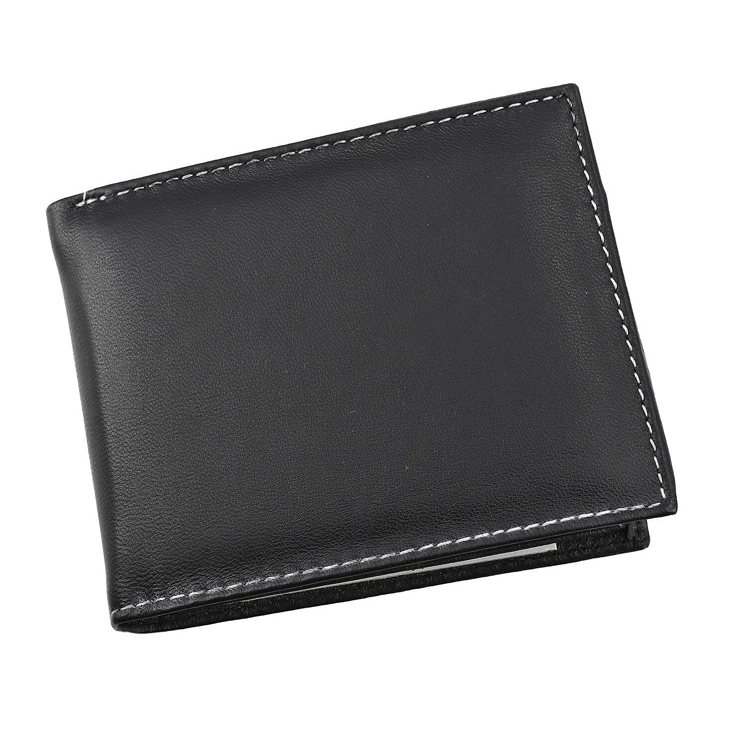 Genuine Leather Bi-Fold Wallet (Size 11x1x8 cm) - Brown