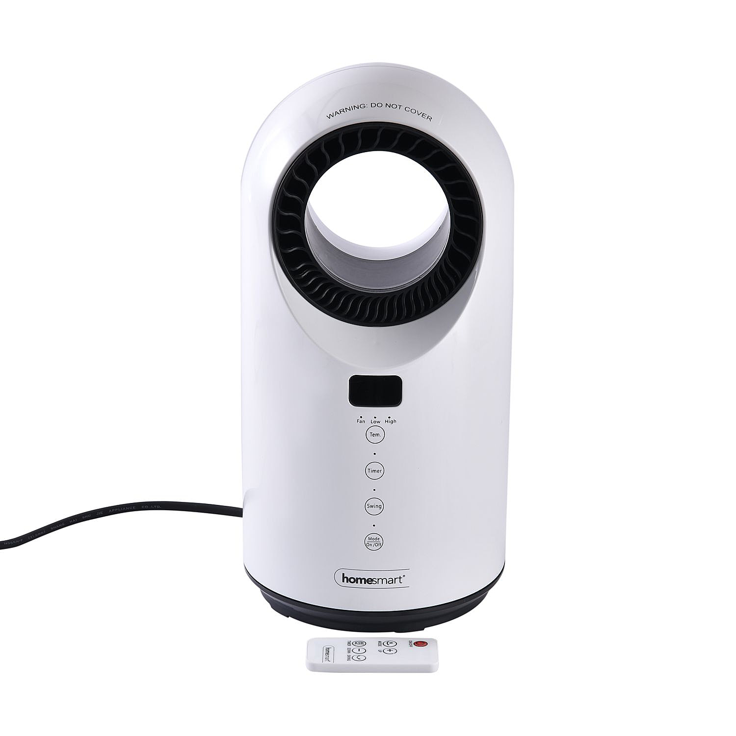 Homesmart 2 in 1 Heater and Fan with Remote Control Suppoting 60 Degree Wide Angle Oscillation with LED indicator Display 