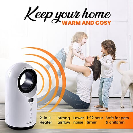 2 in 1 Bladeless Fan and Heater, 60 Degree Wide Angle Oscillation with LED Indicator Display