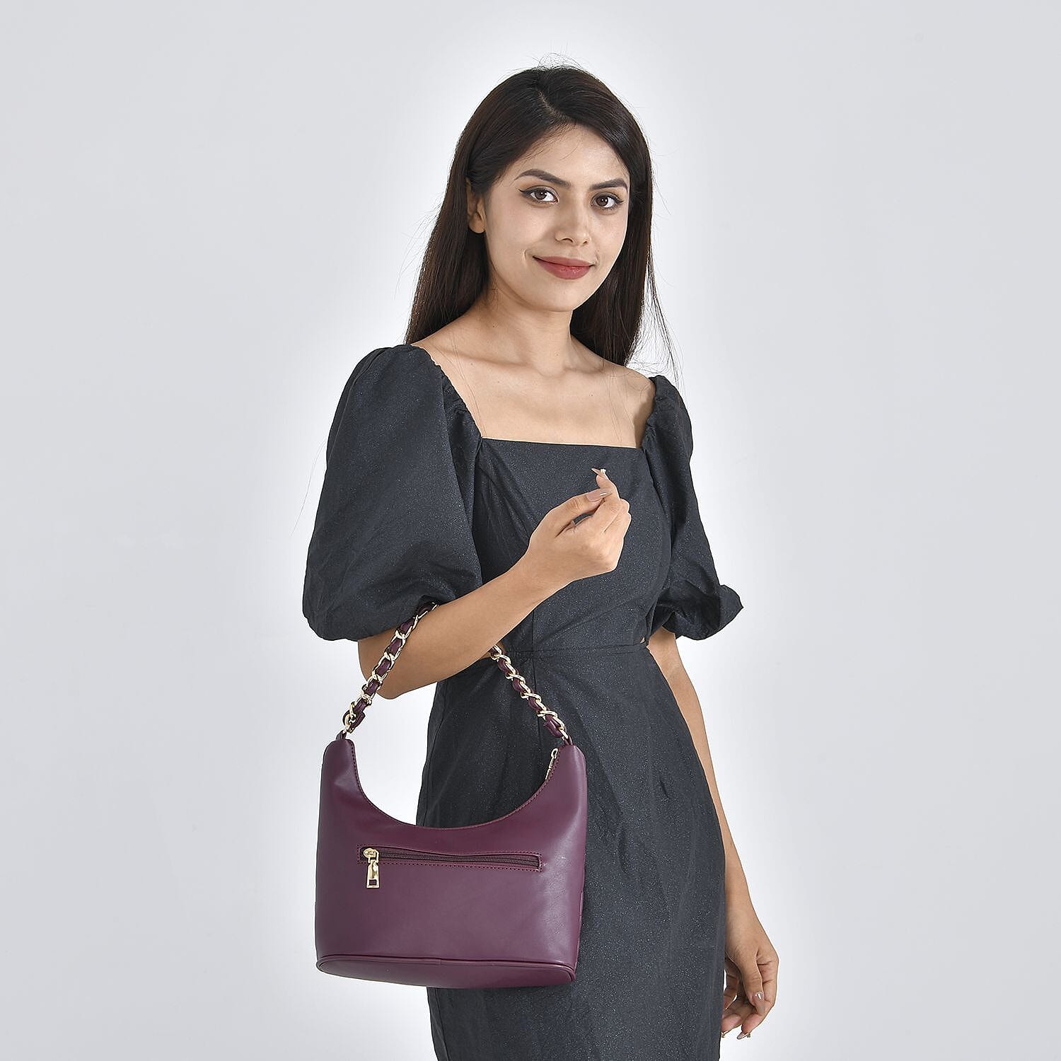 Zig Zag Pattern Tote Bag - Purple