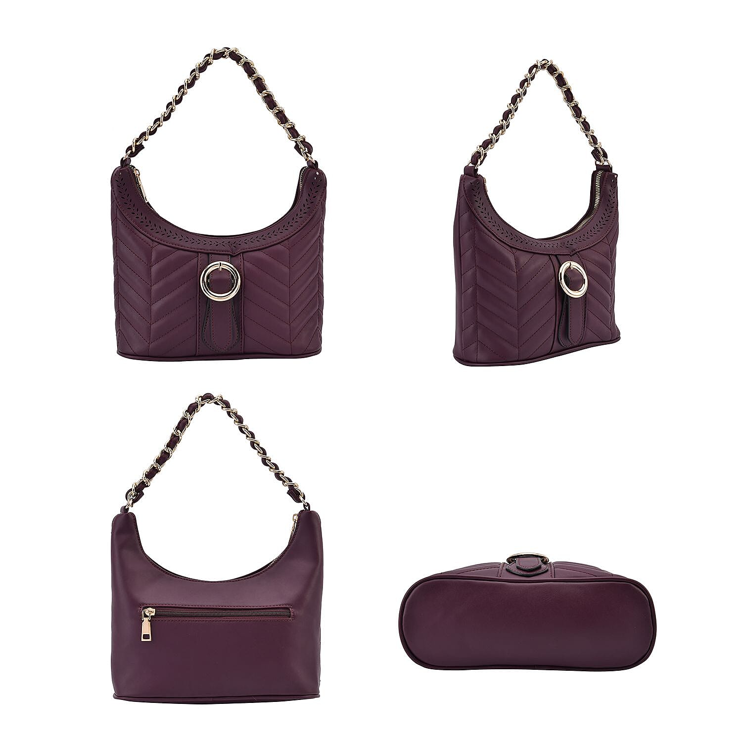 Zig Zag Pattern Tote Bag - Purple