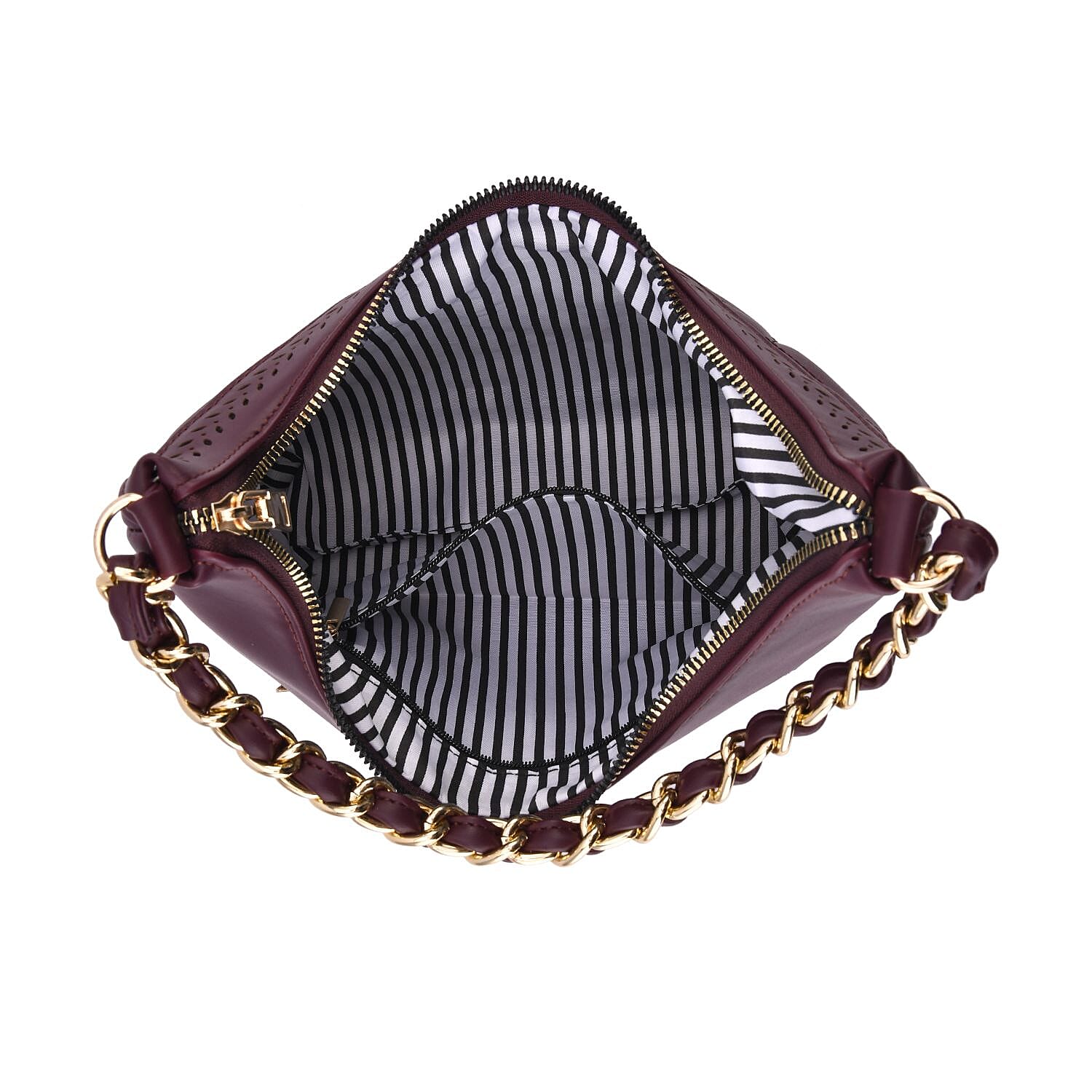 Zig Zag Pattern Tote Bag - Purple