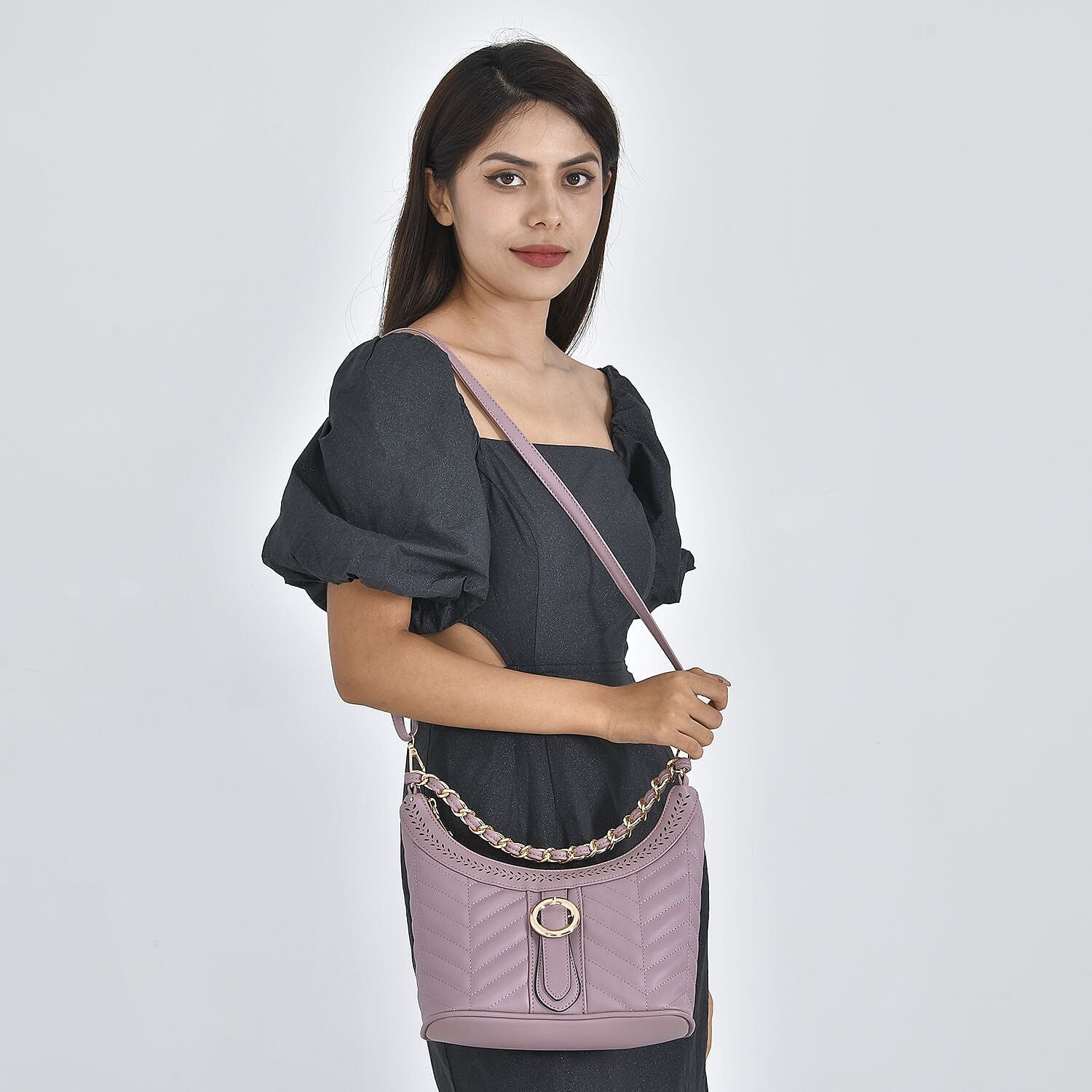 Zig Zag Pattern Tote Bag (Size 28x23x10 Cm) - Pink