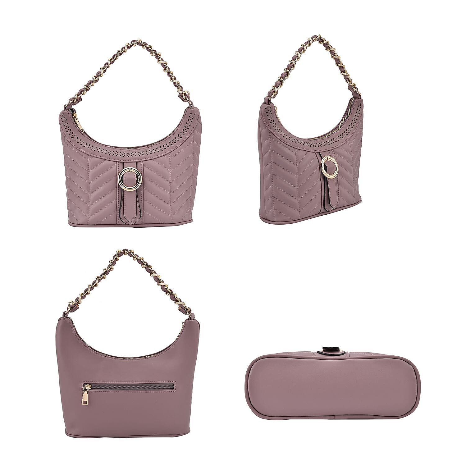 Zig Zag Pattern Tote Bag (Size 28x23x10 Cm) - Pink