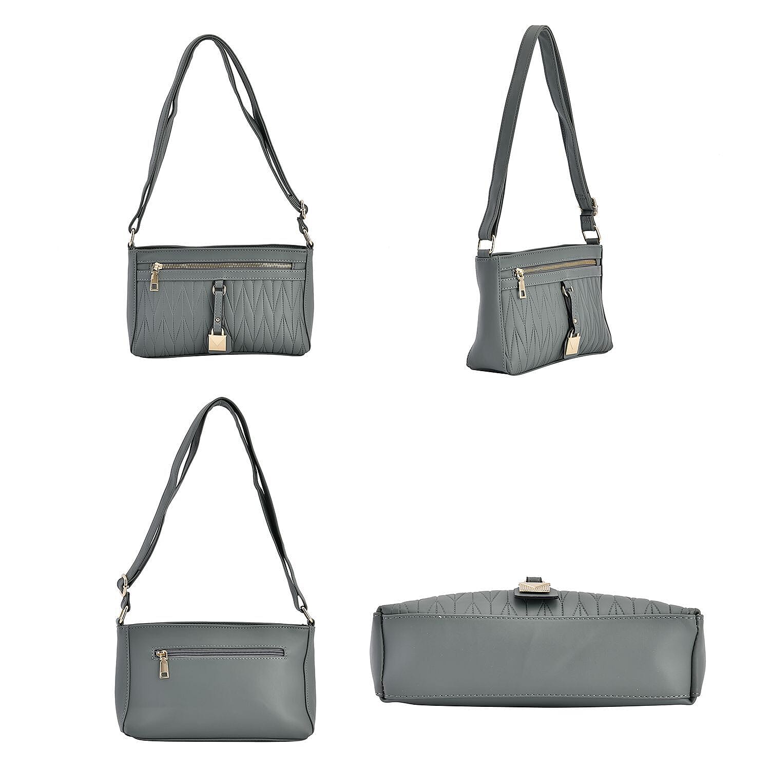 PU Patterned Crossbody Bag - Dark Green