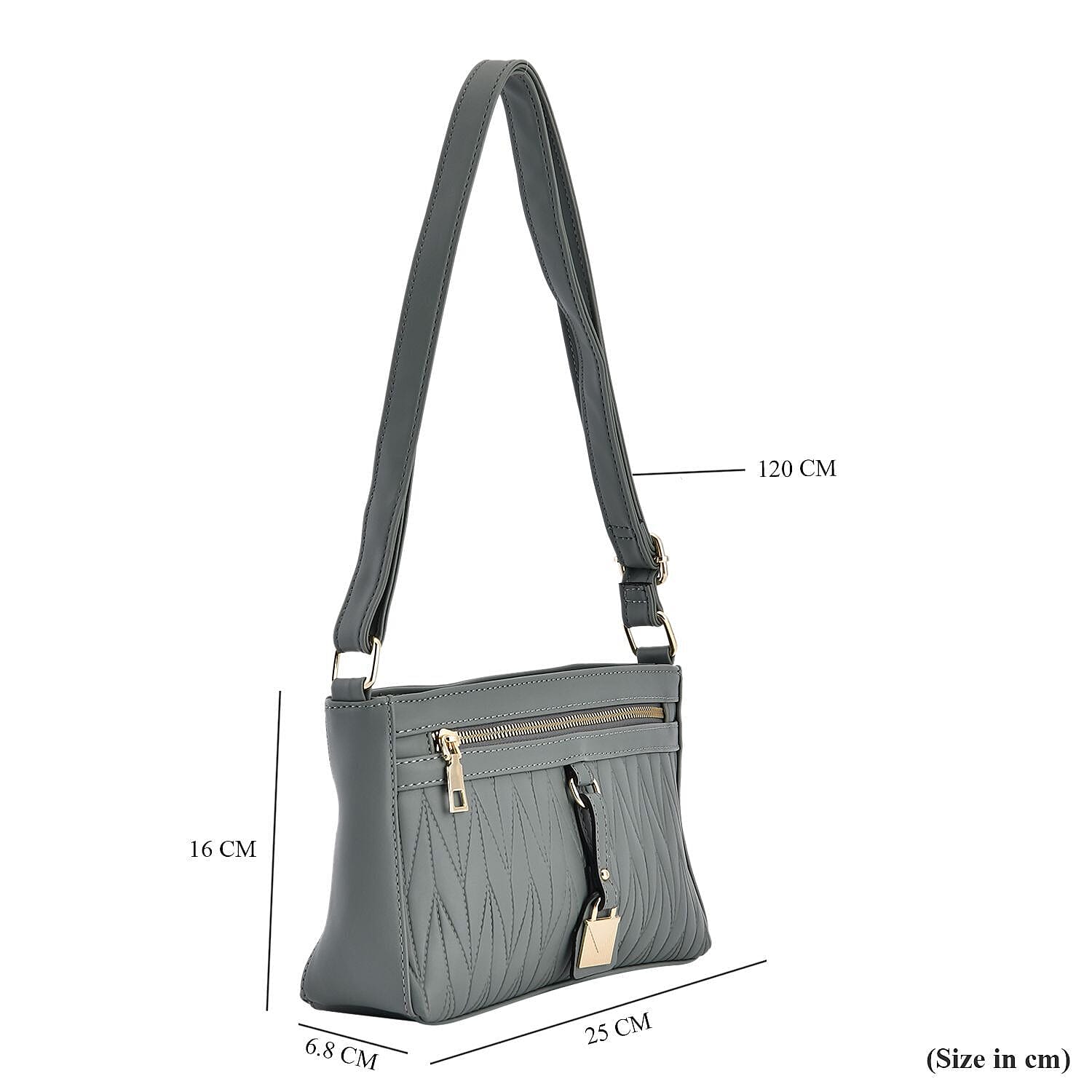 PU Patterned Crossbody Bag - Dark Green