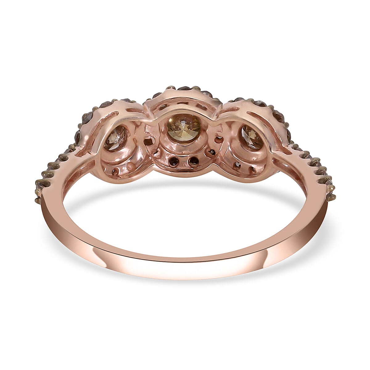 9K Rose Gold SGL Certified Natural Champagne Diamond Ring 1.00 Ct.