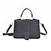Crossbody Bag with Magnetic Button & Zipper Closure - Black