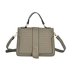 Crossbody Bag with Magnetic Button & Zipper Closure - Black