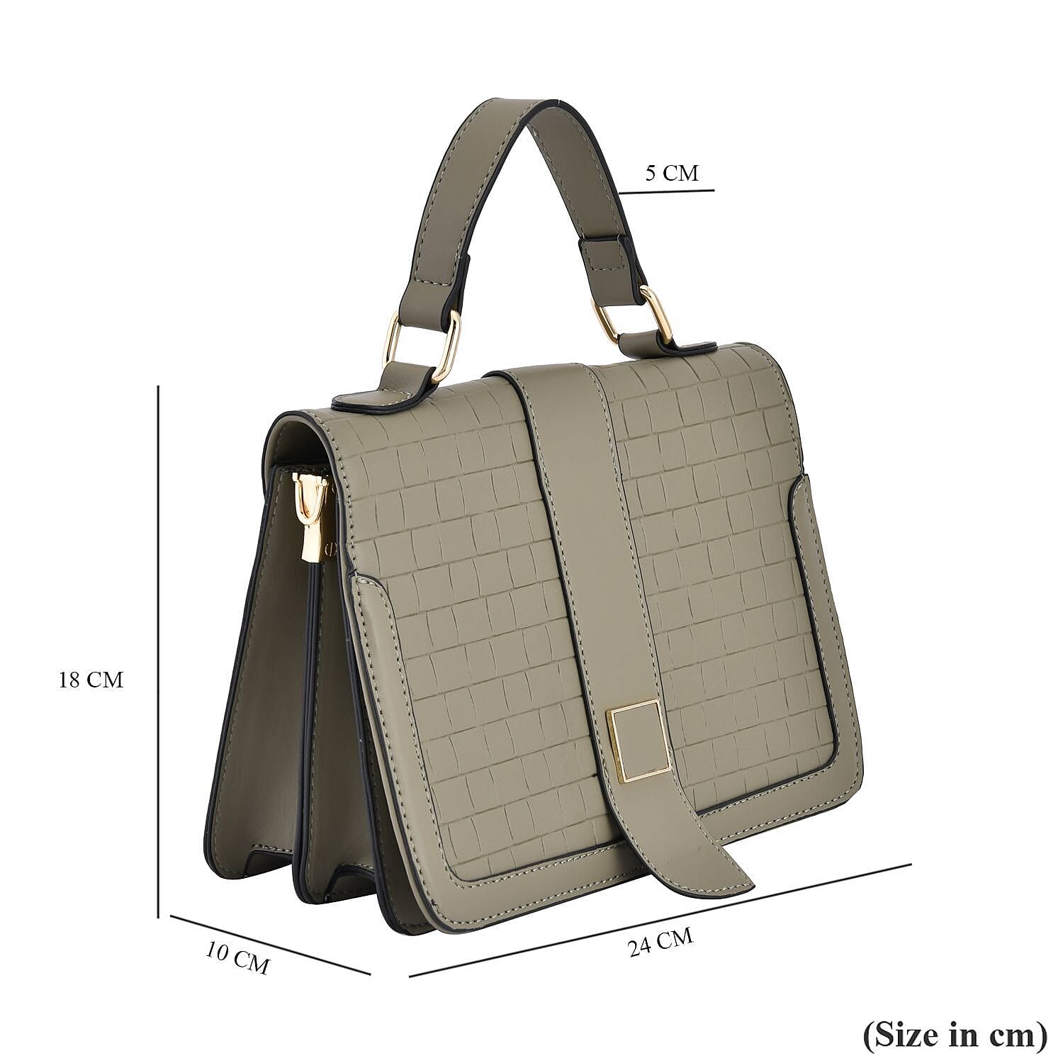 Crossbody Bag with Magnetic Button & Zipper Closure - Green