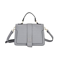 Crossbody Bag with Magnetic Button & Zipper Closure - Black