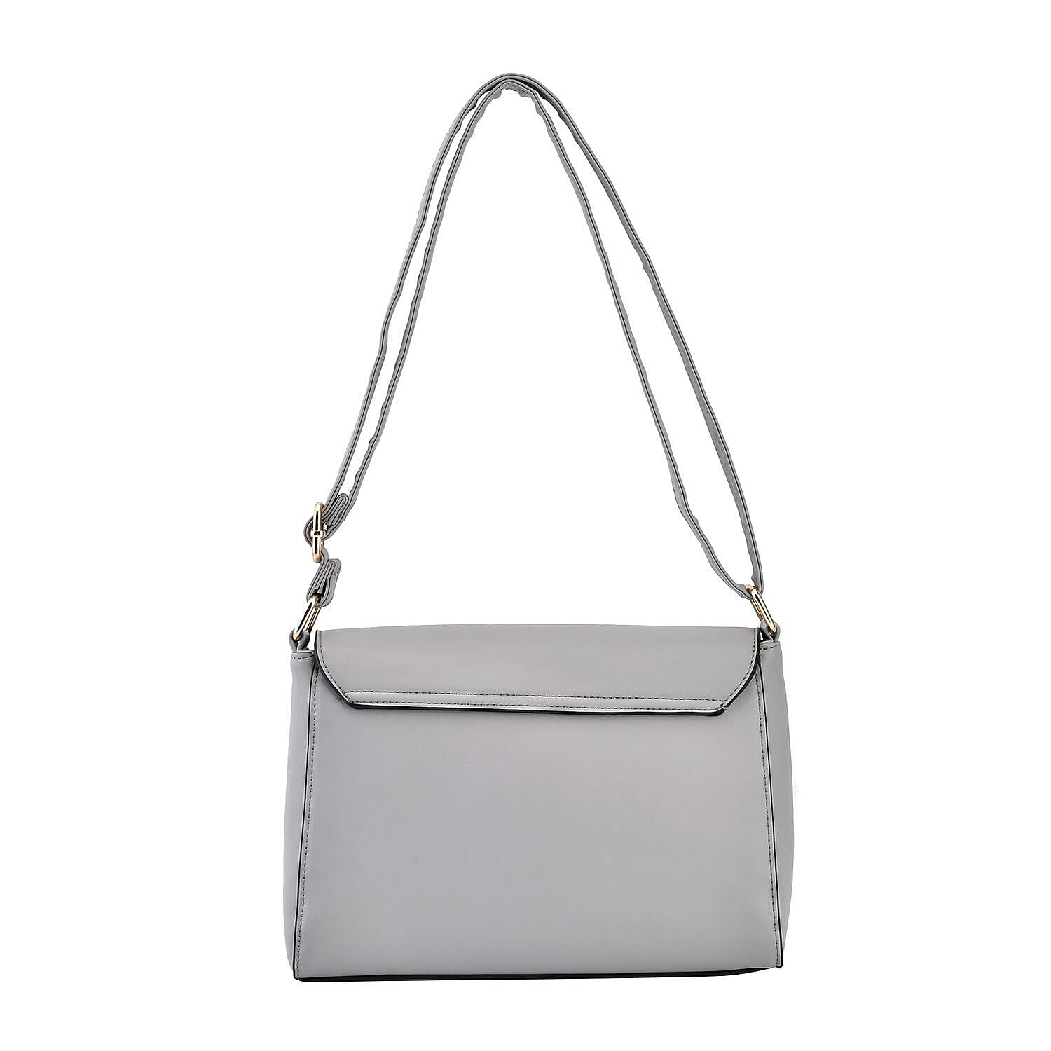 Quilted Diamond Pattern Crossbody Bag - Grey