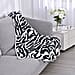 Zebra Pattern Flannel Blanket (Size 200x150 cm) - Black