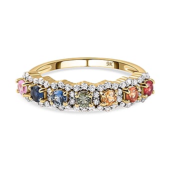 https://tjcuk.sirv.com/Products/71/6/7163451/9K-Yellow-Gold-AA-Rainbow-Sapphire-and-Moissanite-Stone-Band-Ring-1.02_7163451.jpg?w=342&h=342
