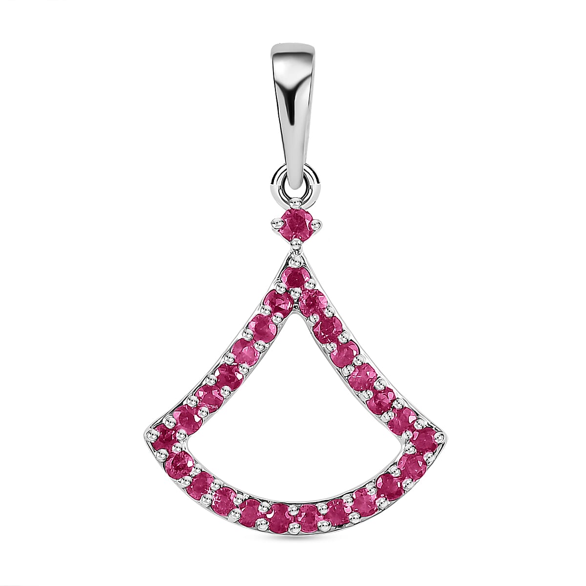 RHAPSODY 950 Platinum AAAA Ruby Axe Design Pendant 0.58 Ct