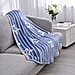 Stripe Pattern Flannel Blanket (Size 200x150 cm) - Aqua