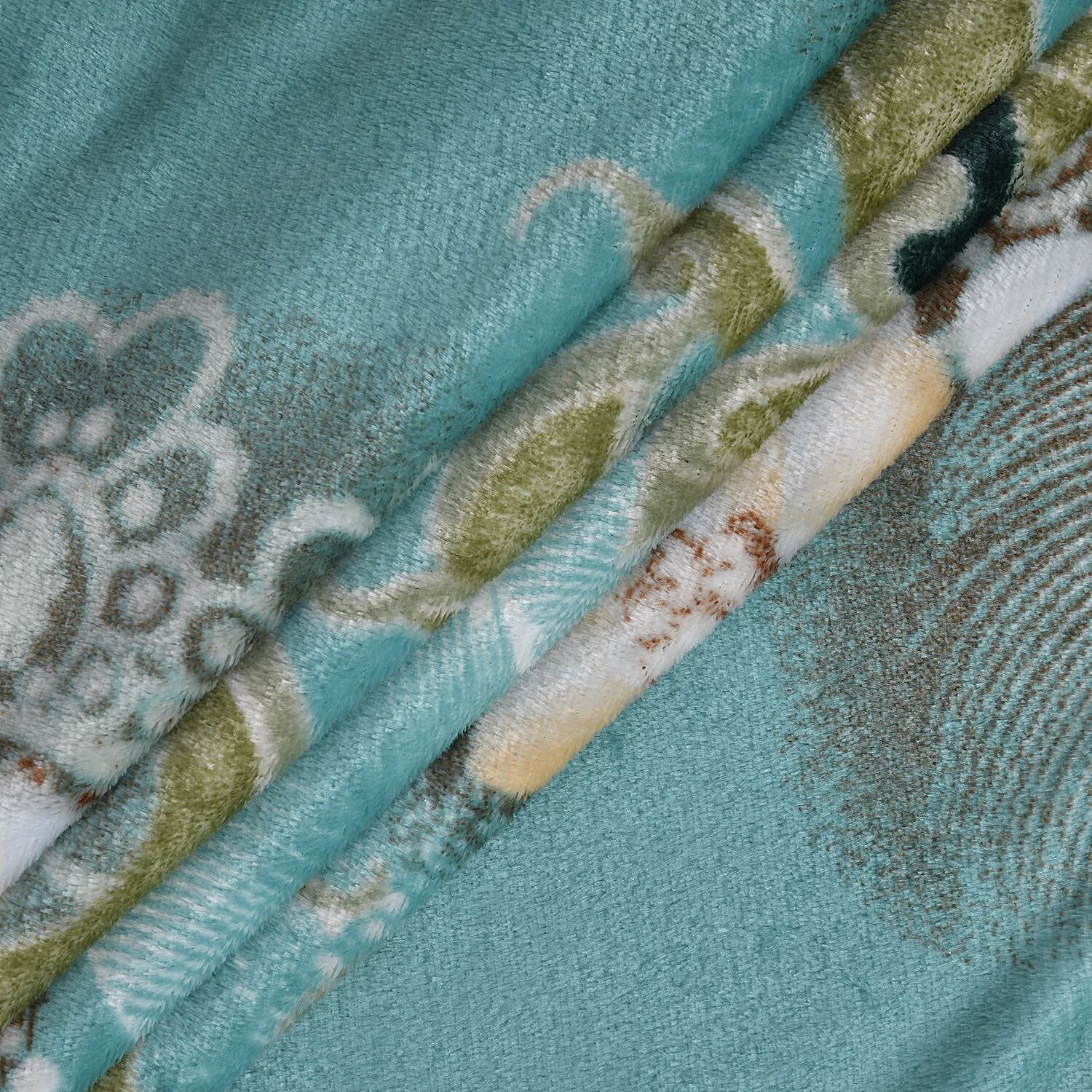 Luxury Elegant Flower Pattern Blanket (Size 200x150 Cm) - Green