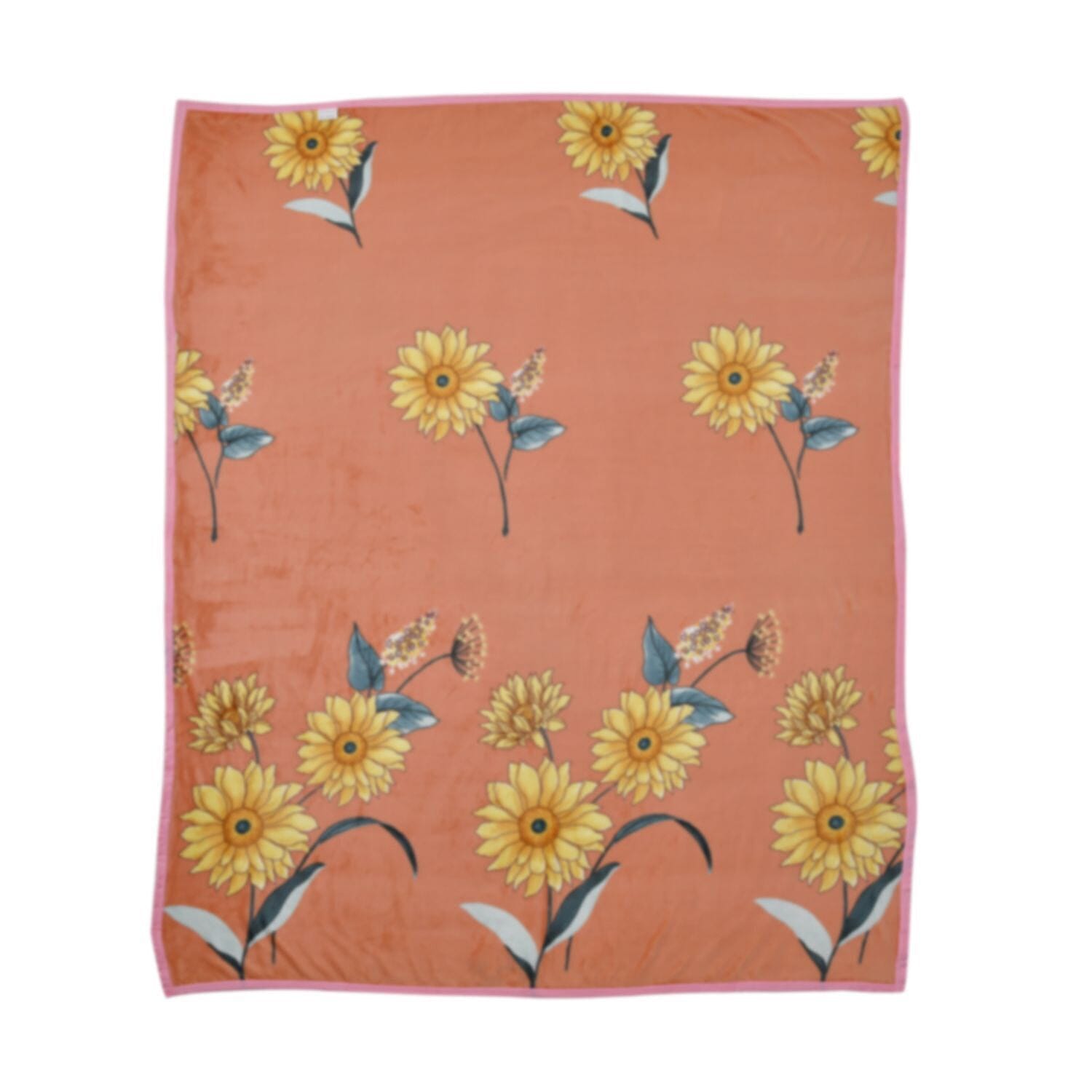 Luxury Elegant Flower Pattern Blanket (Size 200x150 cm) - Orange
