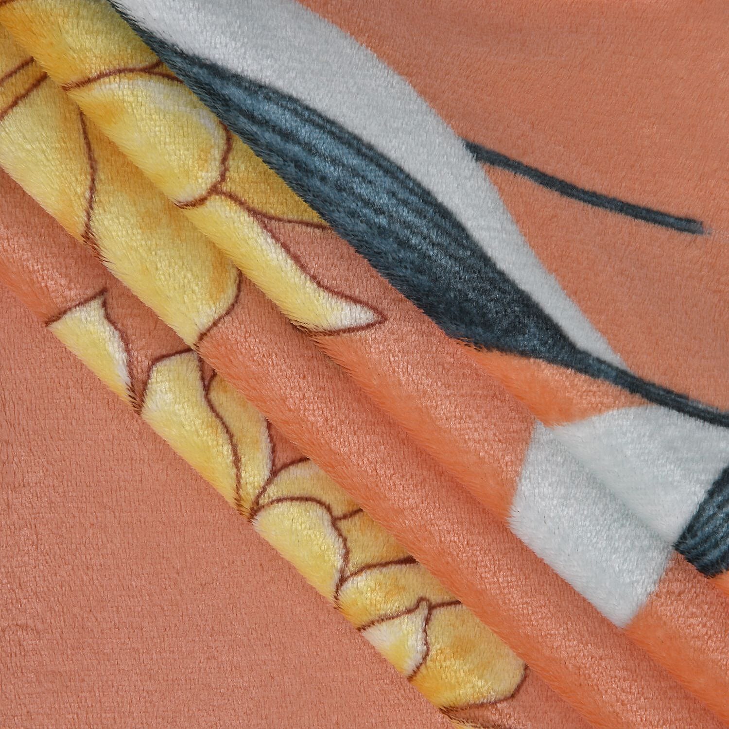 Luxury Elegant Flower Pattern Blanket (Size 200x150 cm) - Orange