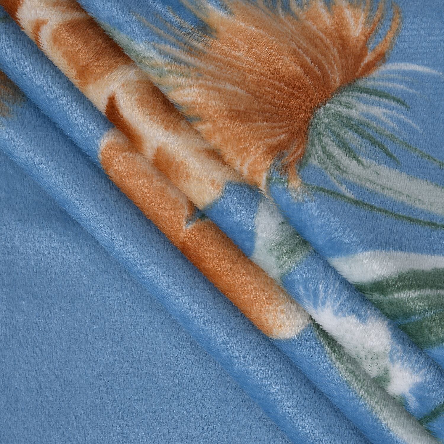 Luxury Elegant Flower Pattern Blanket (Size 200x150 Cm) - Teal