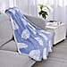 Leaves Pattern Single Layer Flannel Blanket (Size 200x150 Cm) - Blue