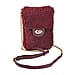 Fur Crossbody Bag with RFID Protection - Maroon