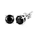 9K White Gold Black Diamond (I3) Solitaire Stud Push Post Earrings 1.00 Ct.